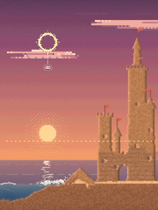 潮だまりの入江(夕暮れ)のゲーム画面